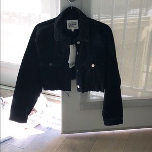 Zara cropped black jean jacket